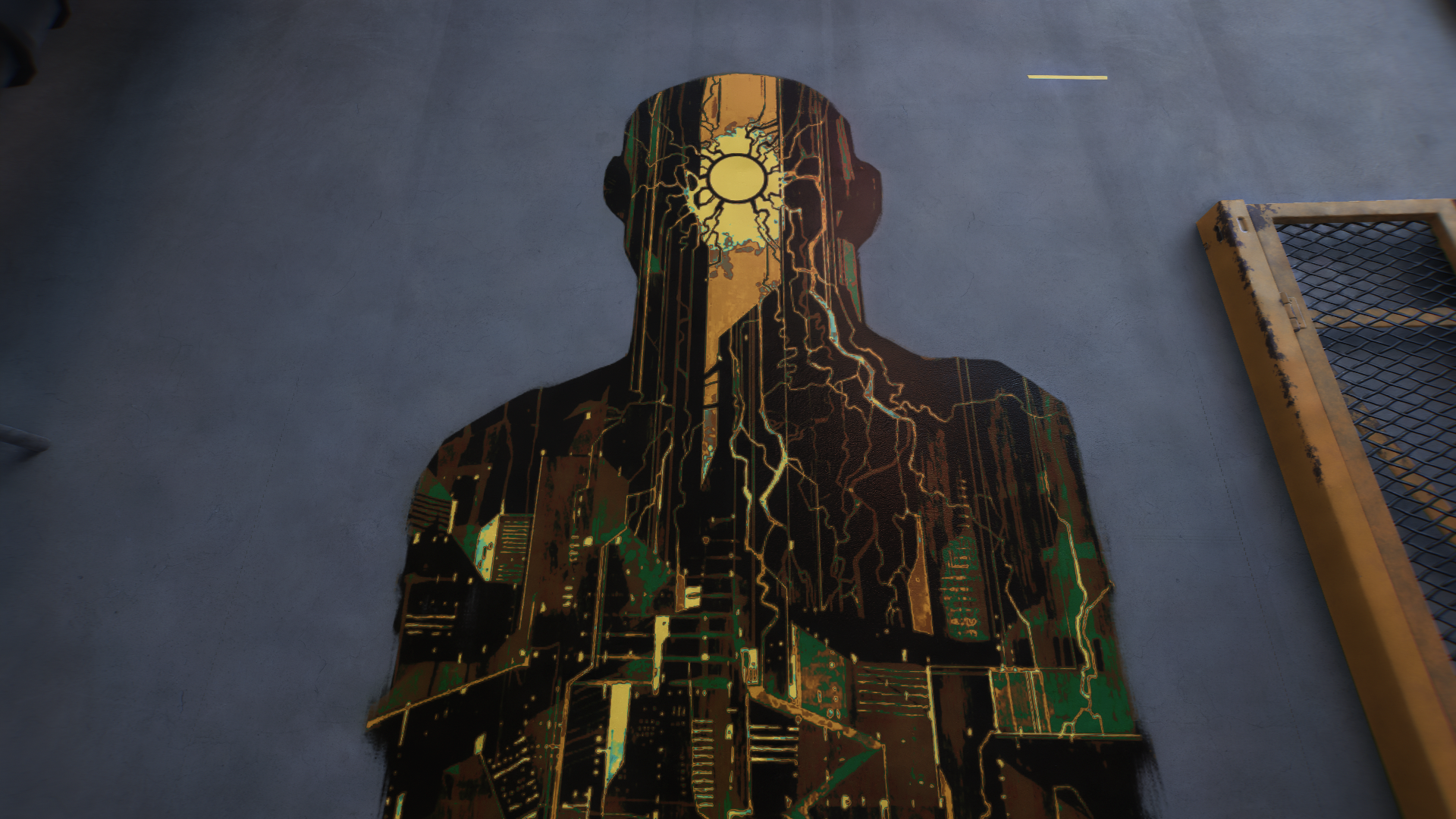 This is how V sees it in game post-merge, missing magenta and showing artifacting greens where we expect lime. Could the tarot cards reveal Johnny's true color wheel via these artifacts?